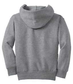 Sample of Port & Company Youth Pullover Hooded Sweatshirt in Ath. Heather from side back