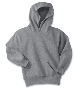 Sample of Port & Company Youth Pullover Hooded Sweatshirt in Ath. Heather from side front