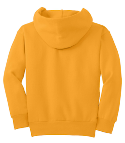 Sample of Port & Company Youth Pullover Hooded Sweatshirt in Gold from side back