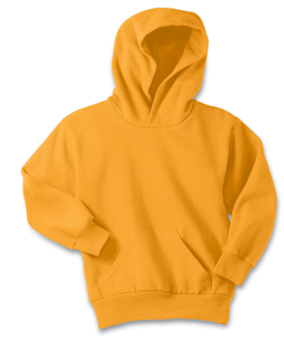 Sample of Port & Company Youth Pullover Hooded Sweatshirt in Gold from side front