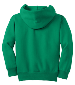 Sample of Port & Company Youth Pullover Hooded Sweatshirt in Kelly from side back