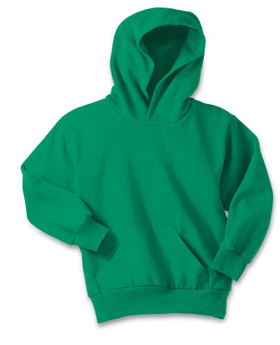 Sample of Port & Company Youth Pullover Hooded Sweatshirt in Kelly style