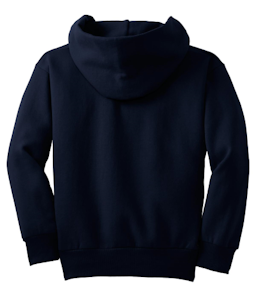Sample of Port & Company Youth Pullover Hooded Sweatshirt in Navy from side back