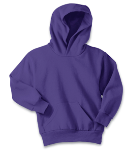 Sample of Port & Company Youth Pullover Hooded Sweatshirt in Purple from side front