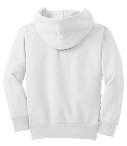 Sample of Port & Company Youth Pullover Hooded Sweatshirt in White from side back