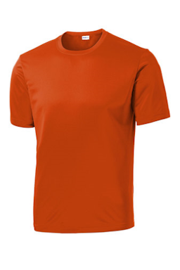 Sample of Sport-Tek PosiCharge Competitor Tee. ST350 in Deep Orange from side front