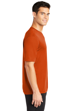 Sample of Sport-Tek PosiCharge Competitor Tee. ST350 in Deep Orange from side sleeveright
