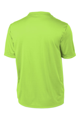 Sample of Sport-Tek PosiCharge Competitor Tee. ST350 in Lime Shock from side back