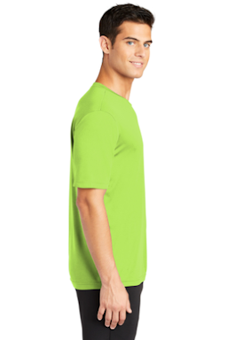 Sample of Sport-Tek PosiCharge Competitor Tee. ST350 in Lime Shock from side sleeveright