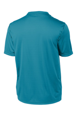 Sample of Sport-Tek PosiCharge Competitor Tee. ST350 in Tropic Blue from side back