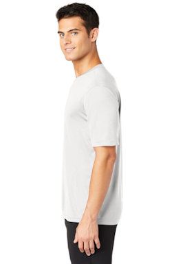 Sample of Sport-Tek PosiCharge Competitor Tee. ST350 in White from side sleeveleft