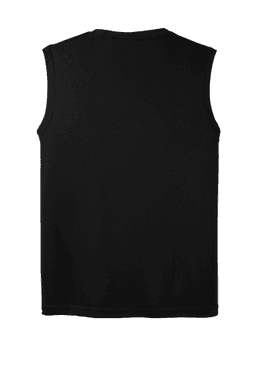 Sample of Sport-Tek Sleeveless Competitor Tee in Black from side back