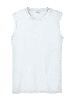 Sample of Sport-Tek Sleeveless Competitor Tee in White from side front