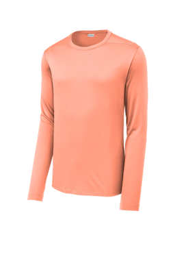 Sample of Sport-Tek ® Posi-UV ® Pro Long Sleeve Tee in Soft Coral from side front