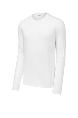Sample of Sport-Tek ® Posi-UV ® Pro Long Sleeve Tee in White from side front