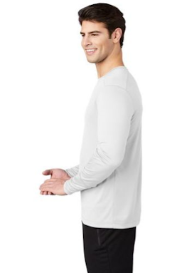 Sample of Sport-Tek ® Posi-UV ® Pro Long Sleeve Tee in White from side sleeveright