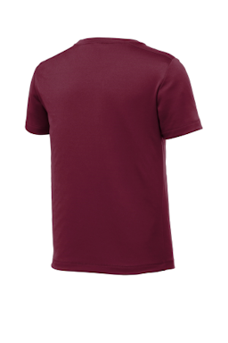 Sample of Sport-Tek Youth Posi-UV Pro Tee in Cardinal from side back