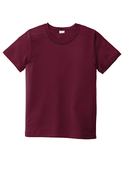 Sample of Sport-Tek Youth Posi-UV Pro Tee in Cardinal from side front