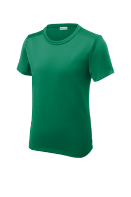 Sample of Sport-Tek Youth Posi-UV Pro Tee in Kelly Green from side front
