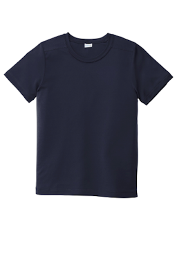 Sample of Sport-Tek Youth Posi-UV Pro Tee in True Navy from side front