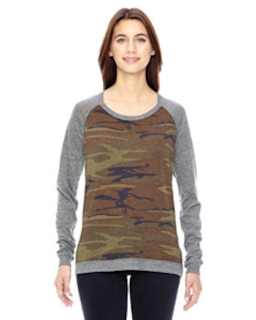 Sample of Alternative 01919E1 Ladies' Locker Room Eco-Jersey Pullover in CAMO from side front