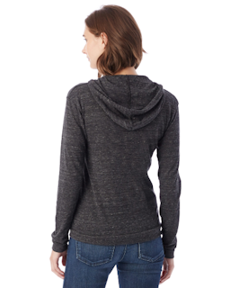 Sample of Alternative 01928E1 Ladies' Eco-Jersey Pullover Hoodie in ECO BLACK from side back