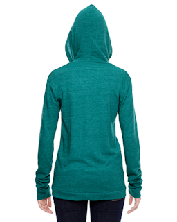 Sample of Alternative 01928E1 Ladies' Eco-Jersey Pullover Hoodie in ECO TR VIRIDIAN from side back