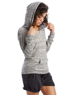 Sample of Alternative 01928E1 Ladies' Eco-Jersey Pullover Hoodie in URBAN GREY from side sleeveleft
