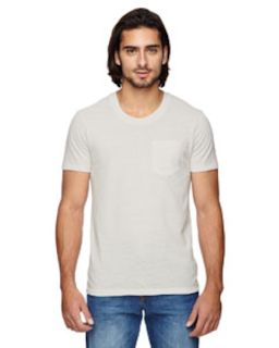 Sample of Alternative 01939E1 Men's Eco Jersey Triblend Pocket Crew in ECO IVORY from side front