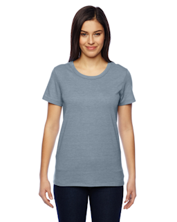 Sample of Alternative 01940E1 Ladies' Ideal Eco-Jersey T-Shirt in ECO TR BLUE FOG from side front