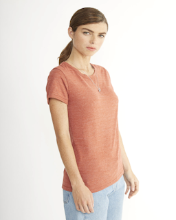 Sample of Alternative 01940E1 Ladies' Ideal Eco-Jersey T-Shirt in ECO TR CINNABAR from side sleeveleft