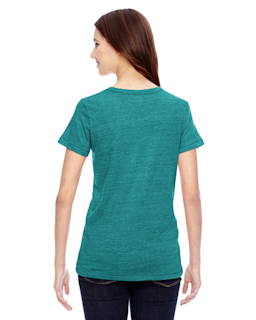Sample of Alternative 01940E1 Ladies' Ideal Eco-Jersey T-Shirt in ECO TR VIRIDIAN from side back