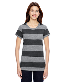 Sample of Alternative 01940E1 Ladies' Ideal Eco-Jersey T-Shirt in E GRY IR WT STR from side front