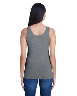 Sample of Anvil 2420L Ladies' Stretch Tank in HEATHER GRAPHITE from side back