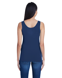 Sample of Anvil 2420L Ladies' Stretch Tank in NAVY from side back