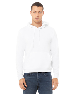 Sample of Bella+Canvas 3719 - Unisex Sponge Fleece Pullover Hoodie in WHITE from side front