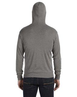 Sample of Canvas 3939 - Unisex Triblend Full-Zip Lightweight Hoodie in GREY TRIBLEND from side back