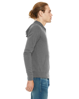 Sample of Canvas 3939 - Unisex Triblend Full-Zip Lightweight Hoodie in GREY TRIBLEND from side sleeveleft