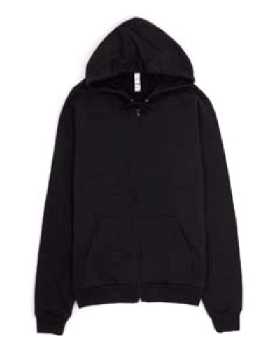 Sample of American Apparel 5497 Unisex California Fleece Zip Hoodie in BLACK style