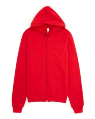 Sample of American Apparel 5497 Unisex California Fleece Zip Hoodie in RED style