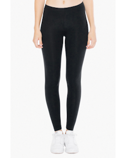 Sample of American Apparel 8328W Ladies' Cotton Spandex Jersey Leggings in BLACK from side front