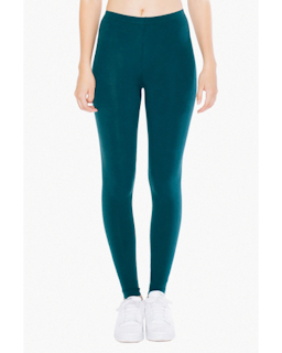 Sample of American Apparel 8328W Ladies' Cotton Spandex Jersey Leggings in FOREST from side front