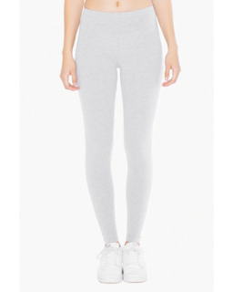 Sample of American Apparel 8328W Ladies' Cotton Spandex Jersey Leggings in HEATHER GREY from side front