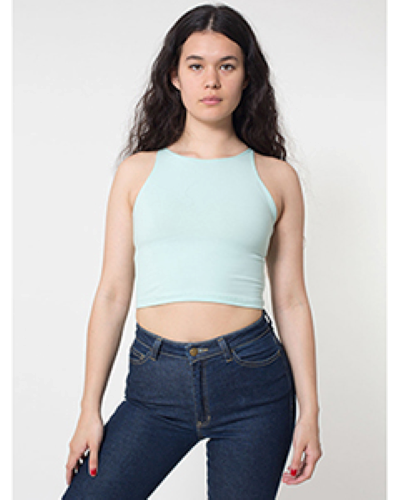 Sample of American Apparel 8369W Ladies' Cotton Spandex Sleeveless Crop Top in MENTHE style