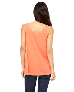 Sample of Bella 8838 - Ladies' Slouchy Tank in CORAL from side back