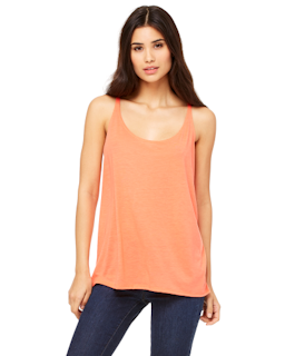 Sample of Bella 8838 - Ladies' Slouchy Tank in CORAL from side front