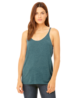 Sample of Bella 8838 - Ladies' Slouchy Tank in HTHR DEEP TEAL from side front