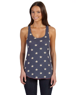 Sample of Alternative Apparel AA1927P - Ladies' Meegs Printed Racerback Eco-Jersey Tank in STARS from side front