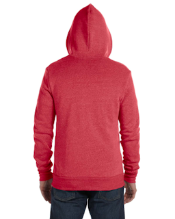 Sample of Alternative Apparel AA9590 - Unisex Rocky Eco-Fleece Solid Zip Hoodie in ECO TRUE RED from side back