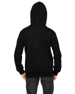 Sample of American Apparel F297 Youth Flex Fleece Zip Hoodie in BLACK from side back